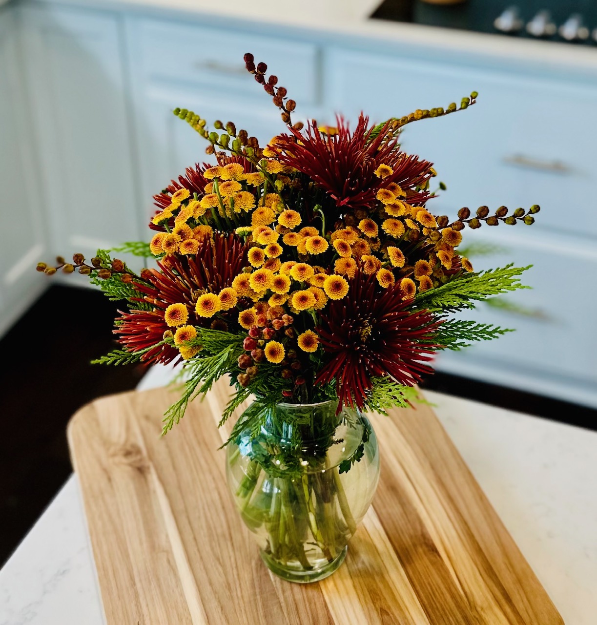 Red and yellow mums