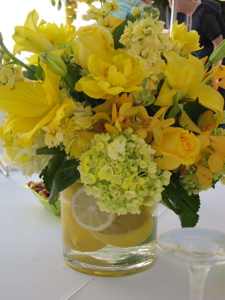 yellow flower arrangement