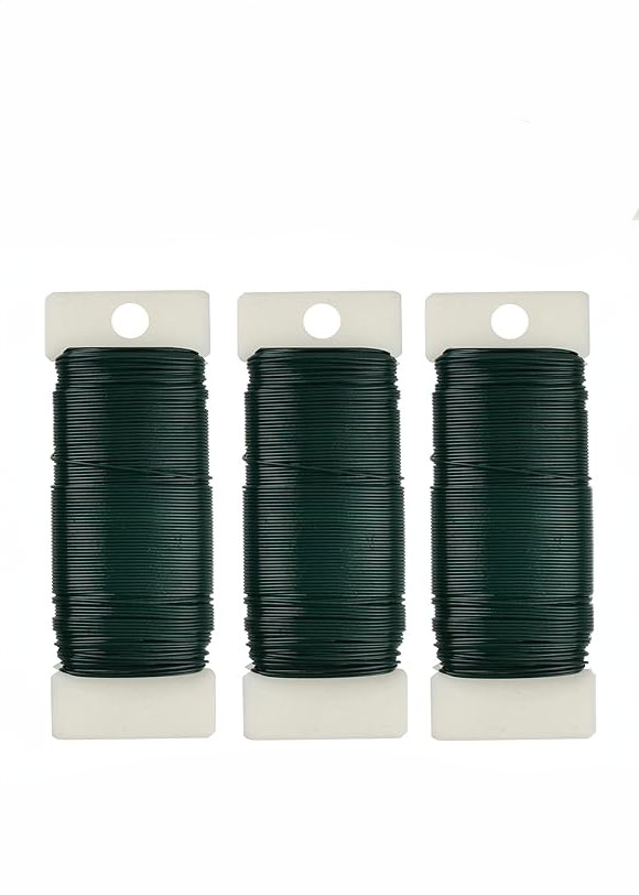 floral wire, 22 gauge, 3 pack, green flexible florist wire, floral arrangements