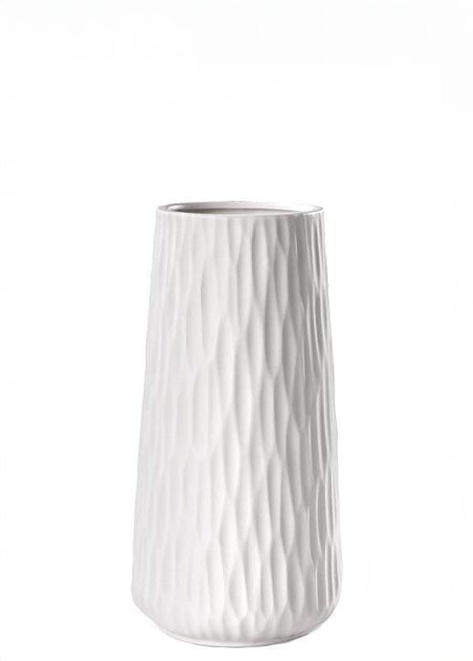 8 inch textured modern white ceramic vase, home decor, floral accessories, flower arranging