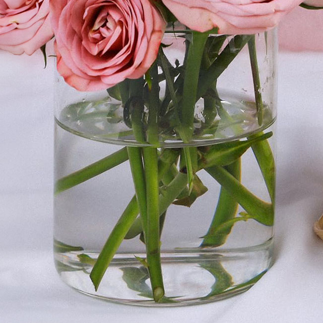 cylindrical clear glass vase 5x6, modern home decor, weddings, events, floral arrangements, floral accessories