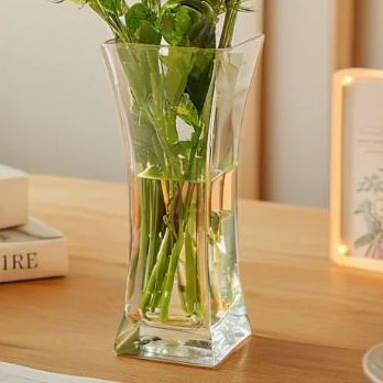 8 inch clear glass vase, home decor, floral accessories, floral supplies, flower vase, large vase