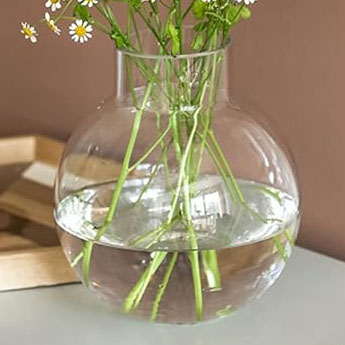 Clear Glass Elegant, Modern Balloon Vase, floral supplies, home decor, unique flower vase, weddings, events, floral accessories