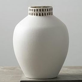 8 inch round ceramic white vase, modern floral accessories, flower arranging, home decor